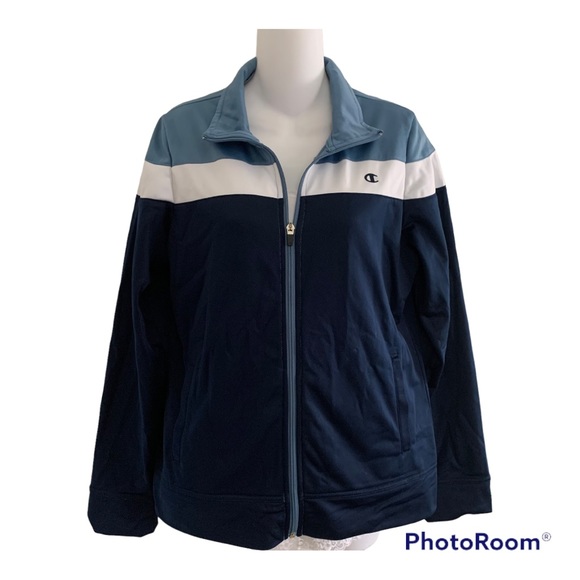 Champion Full Zip Jacket Color Block Retro Medium - Picture 1 of 7
